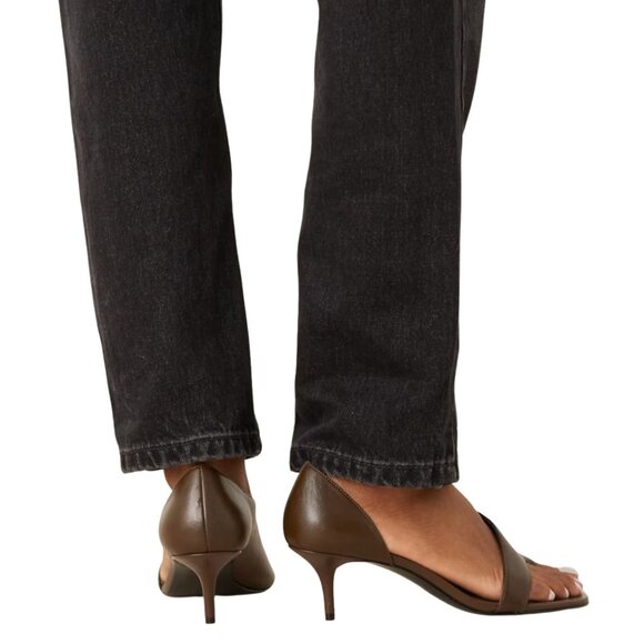 MANGO MNG 100% Leather Cut-Out Heeled Sandals Brown $100 NWOB Sz 39 8.5 - Picture 3 of 7